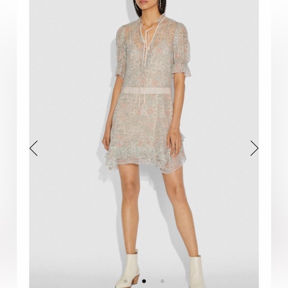 Coach 1941 Dresses & Skirts - COACH 1941 LUXURY SILK AMERICANA PRINT TIERED DRESS SIZE 4